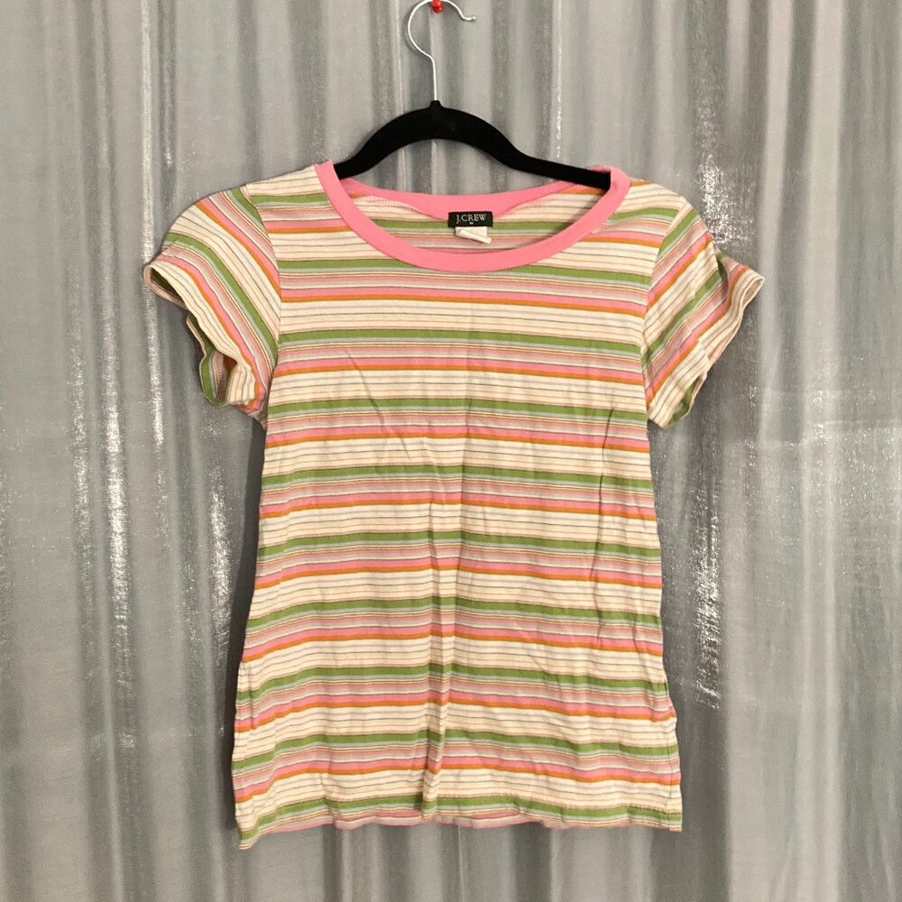 short sleeve ringer stripped shirt